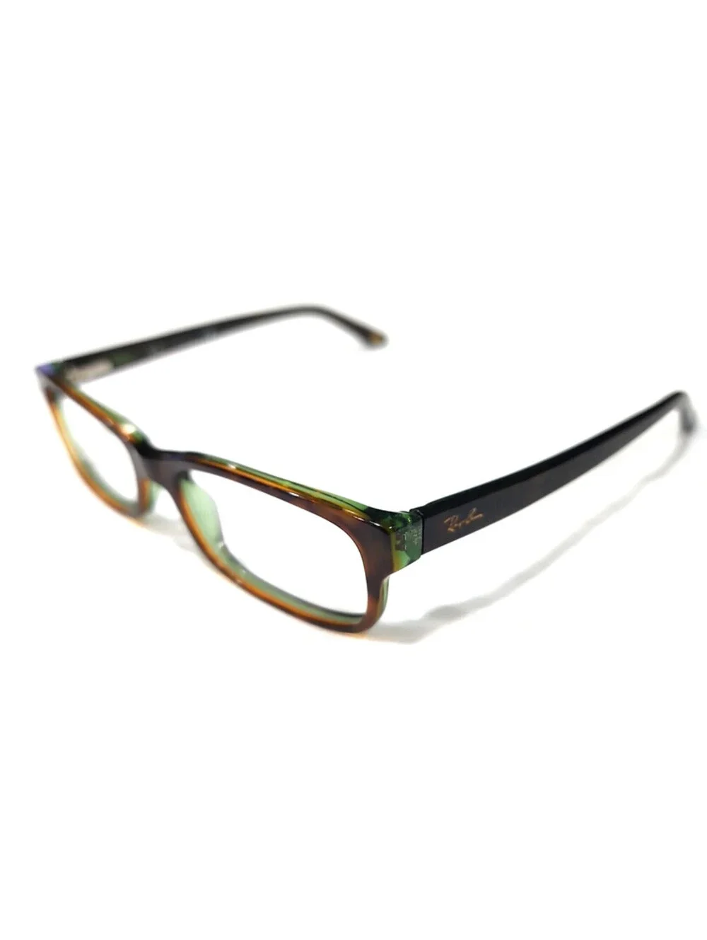 Ray Ban RB5187 2445 Tortoise Green Rectangle Eyeglasses 50-16 140